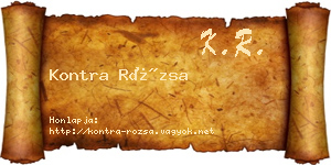 Kontra Rózsa névjegykártya